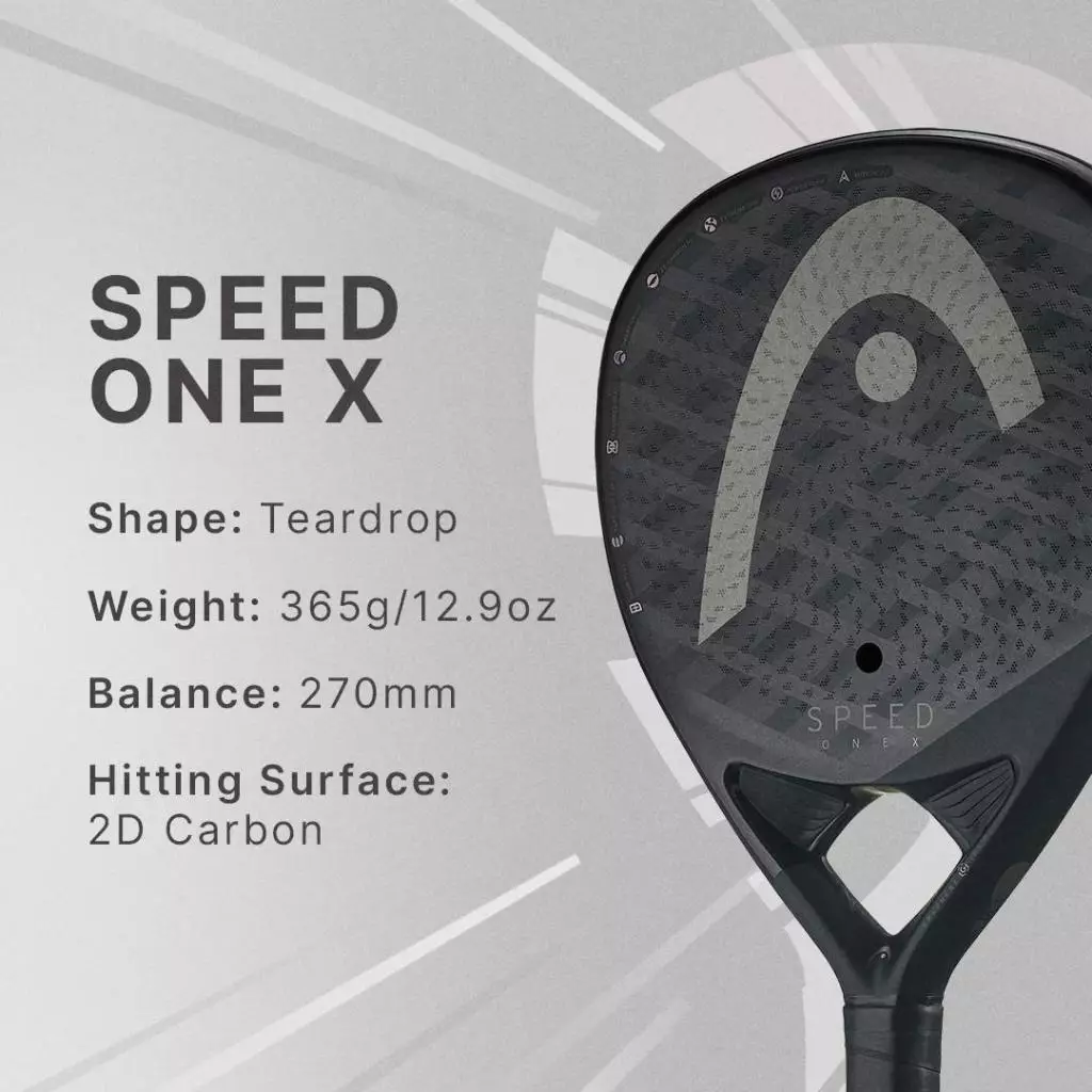 HEAD Padel Racket Speed One X 2025 (365G) 221045 - Raket Padel