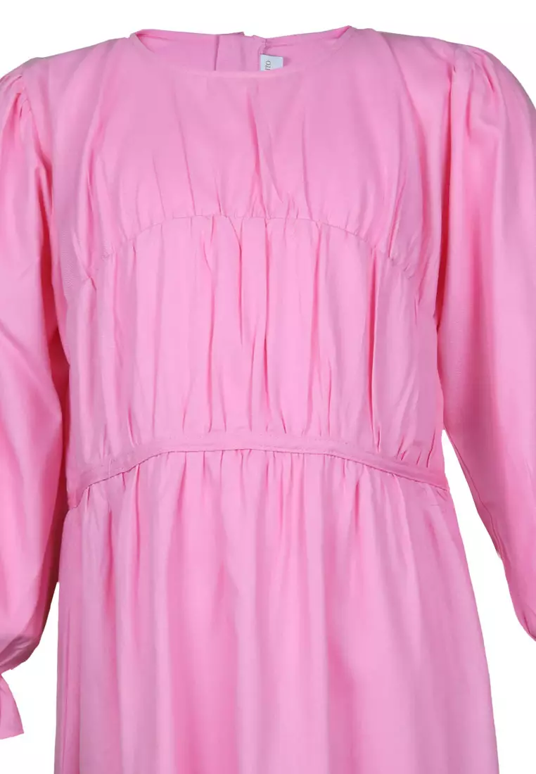 Pito Dito Girl Siastella Dress Panjang Anak Pink - Size 4