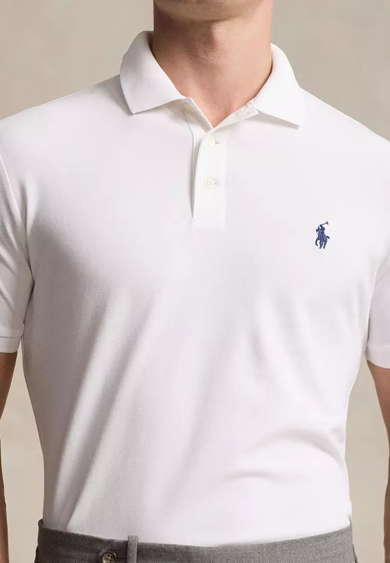 Custom Slim Fit Stretch Mesh Short Sleeve Polo Shirt