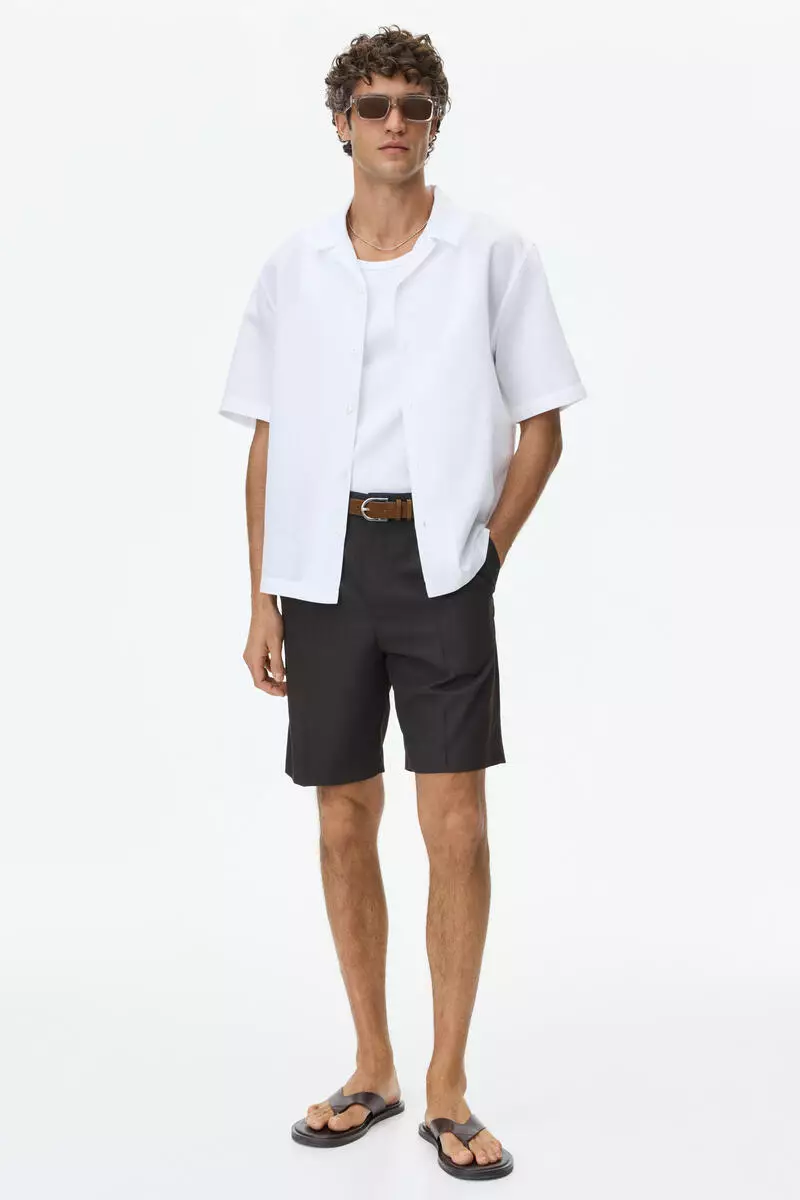 Relaxed Fit Linen-blend resort shirt