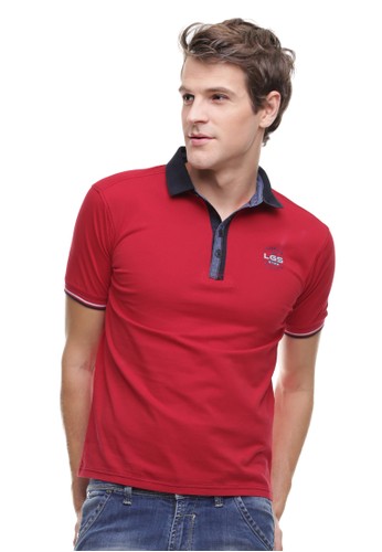 Jual Lgs Lgs Slim Fit Kaos Polo Kerah Tinggi Logo Dada Merah Original Zalora Indonesia