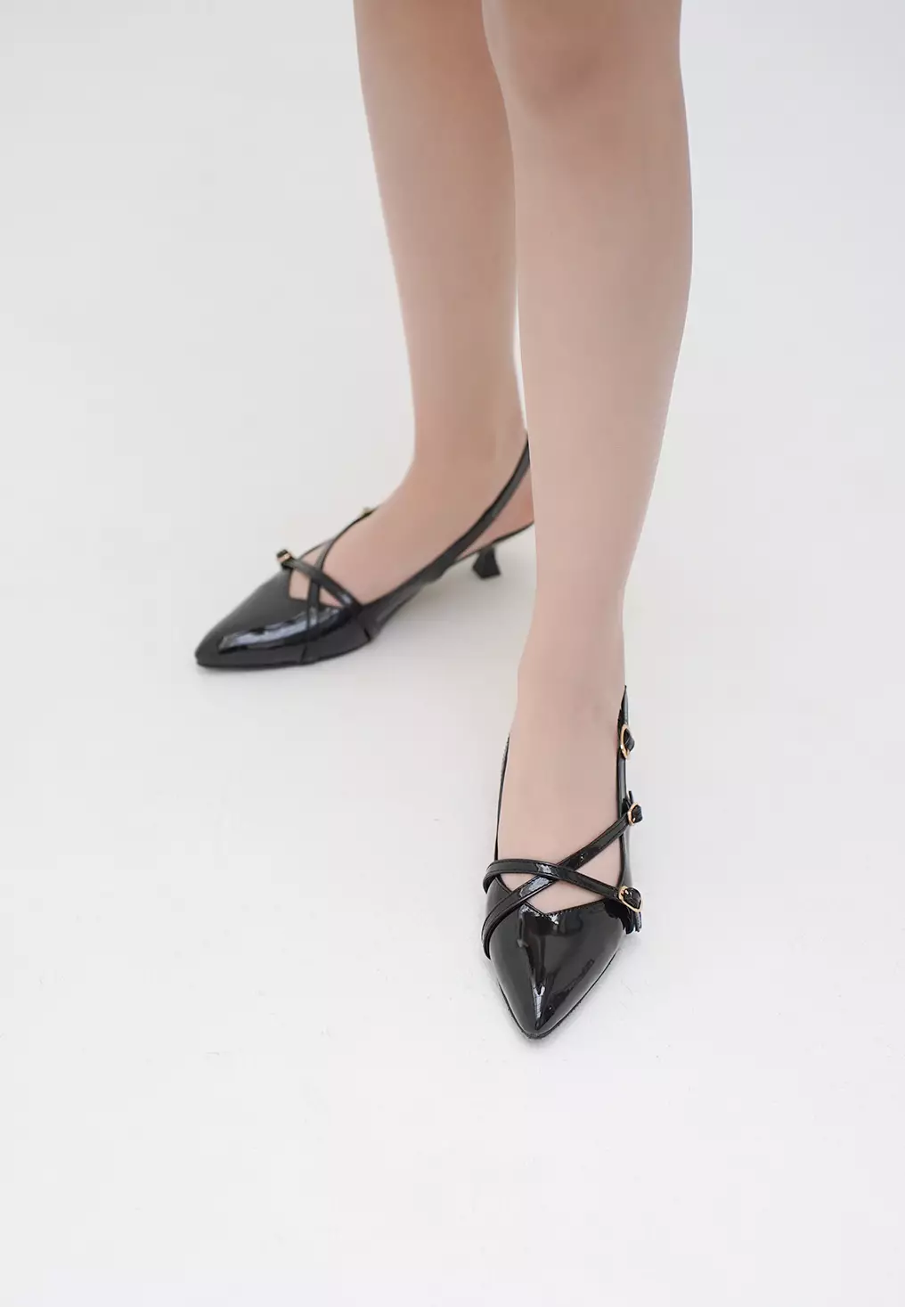 Louise Pointed Toe Slingback Stiletto Sandal Heels Wanita