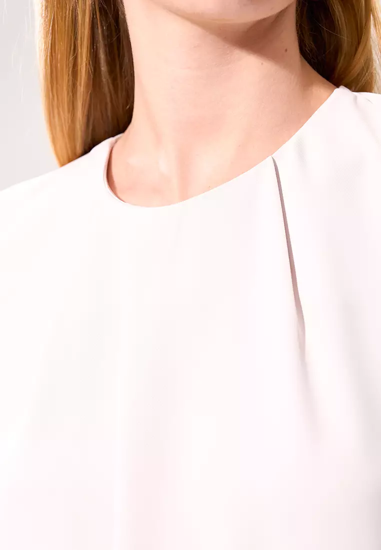 Apricot Front Pleat Sleeveless Top