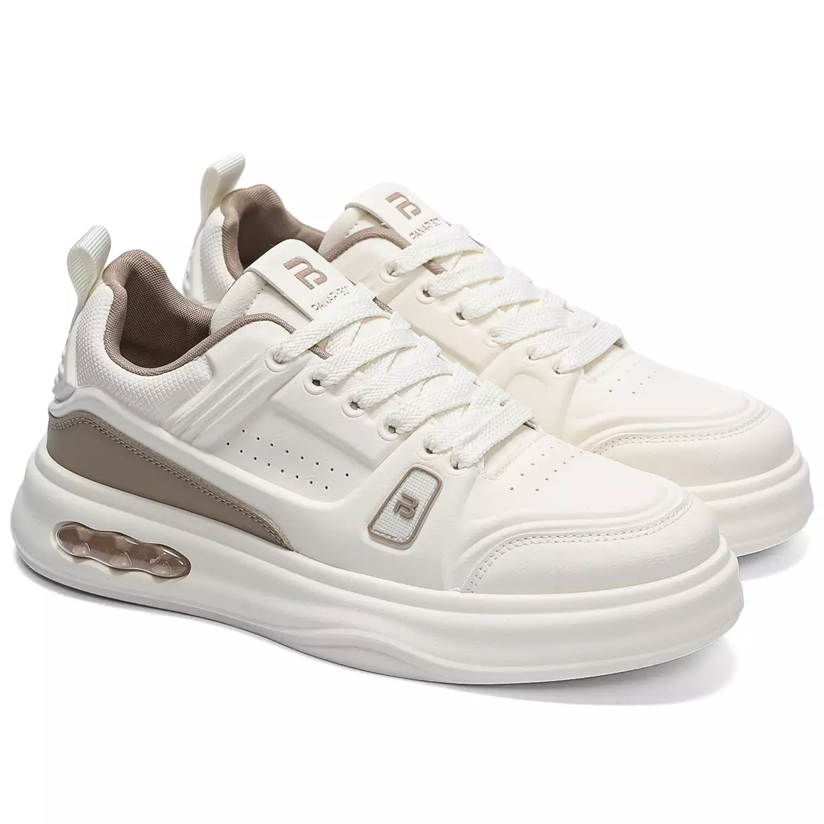 LURAD Sepatu Cowok Sekolah Polos Hitam Beige Simple Sneakers Pria QNR38