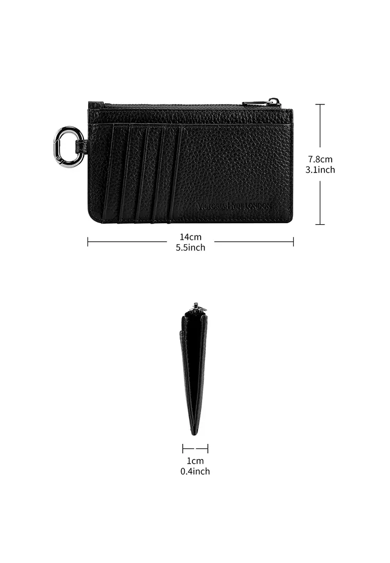 Jov 真皮卡包 小号拉链卡夹 10+卡位-黑色