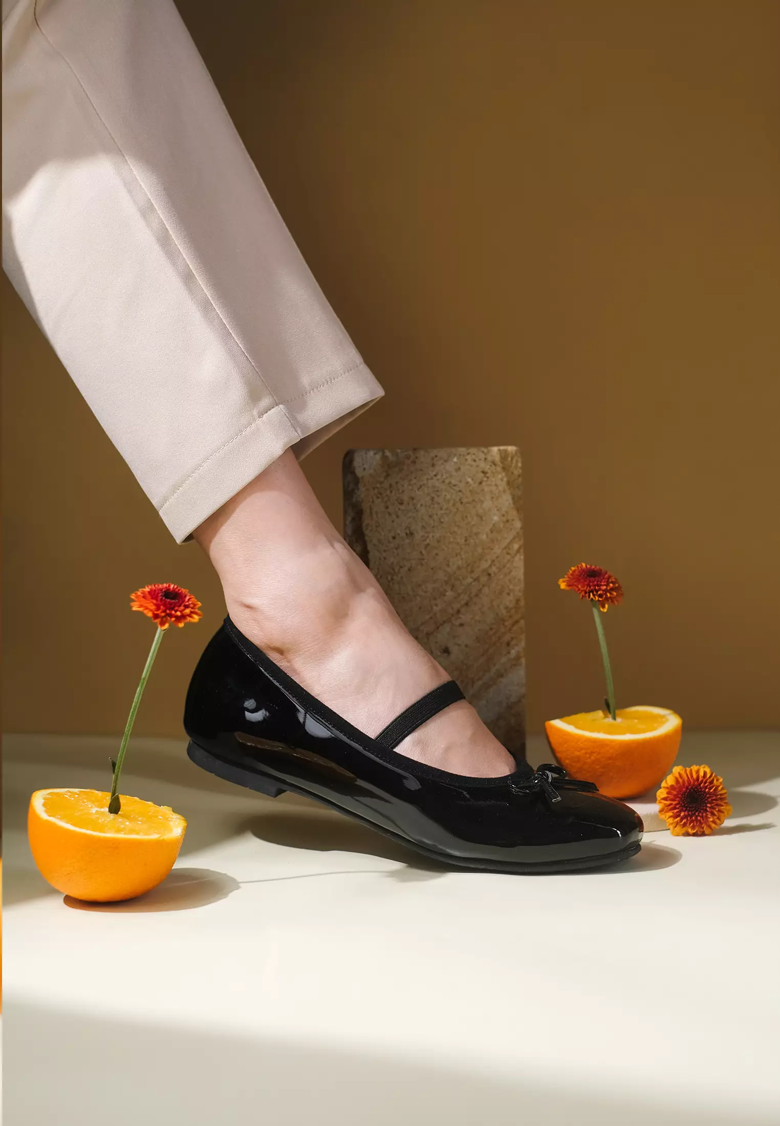 Poppy Ballerina Flat Shoes Square Toe with Bow