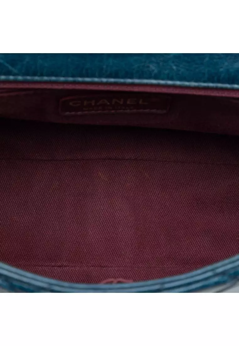 Pre-Loved Chanel Medium Glazed Calfskin Castle Rock Top Handle Flap