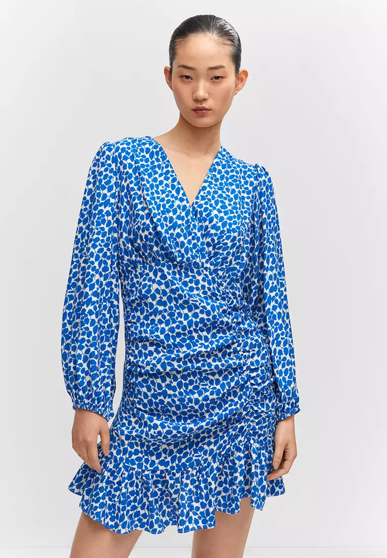 Printed Ruched Dress