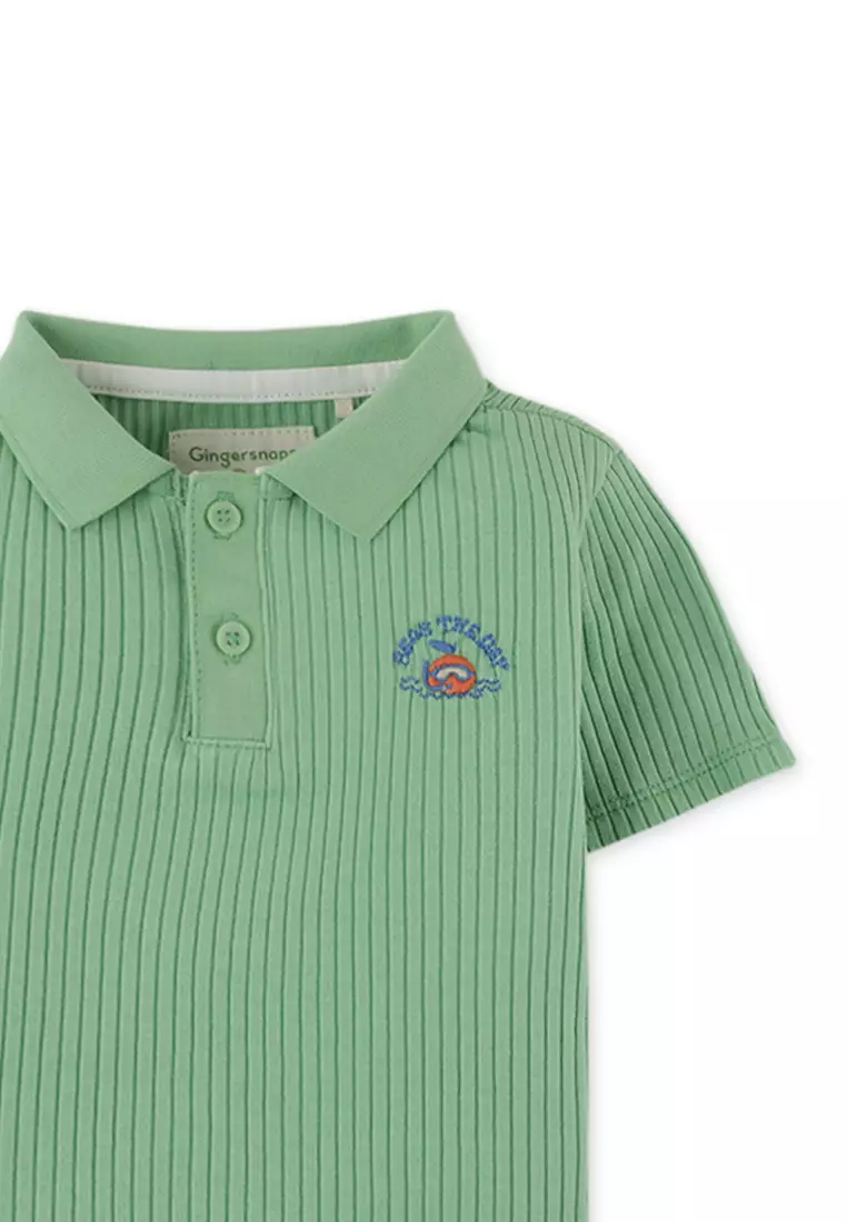 Baby Boys Rib Collar Baby Polo Shirt