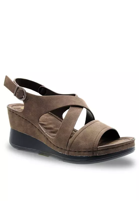 Sling Back Faux Leather Strap Casual Sandals