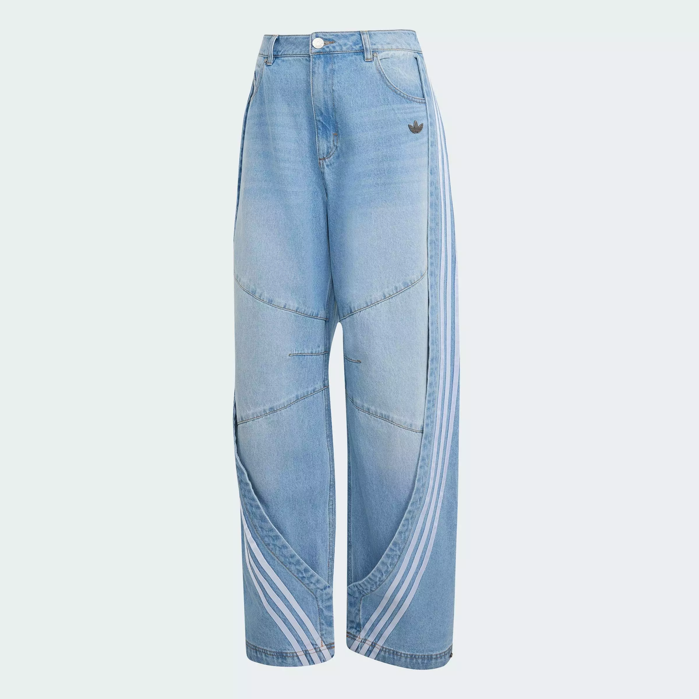 Lifestyle ADILENIUM 5.0 BANANA OVERLAY DENIM PANTS Women Blue KY5188