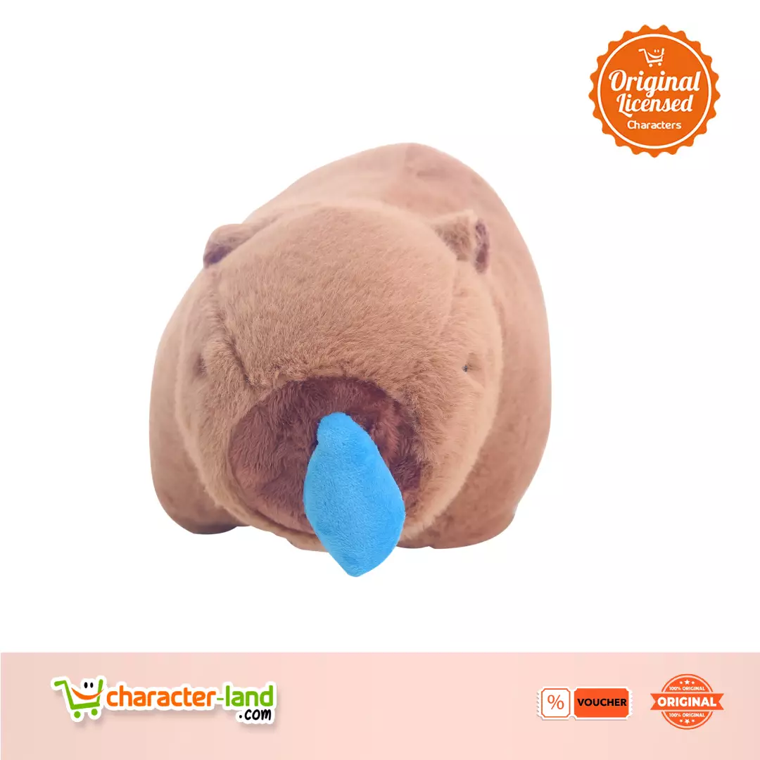Boneka Kapibara Duduk Dengan Tali Ingus - Coklat 30 cm