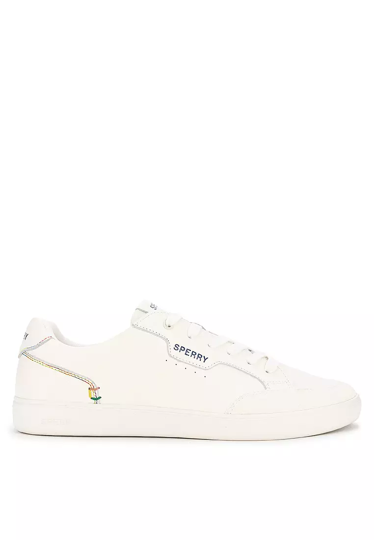 Men's Crew 90 Leather Sneakers Light Beige Rainbow