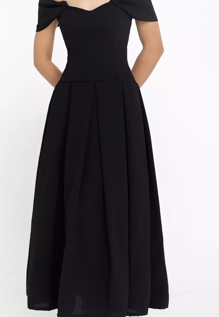 Lucille Off-The-Shoulder Corset Maxi Dress