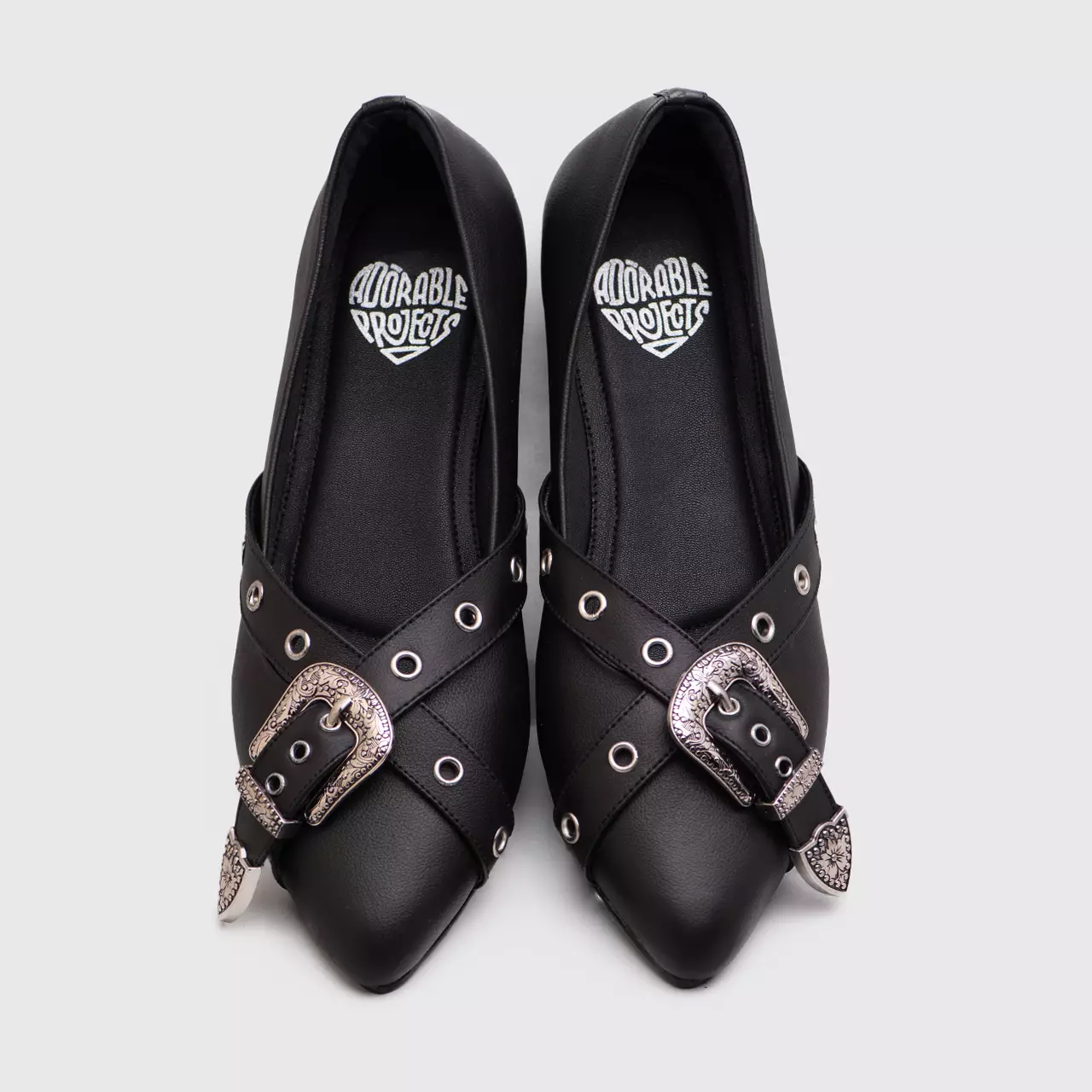 Mufla Flat Shoes Genuine Leather Black