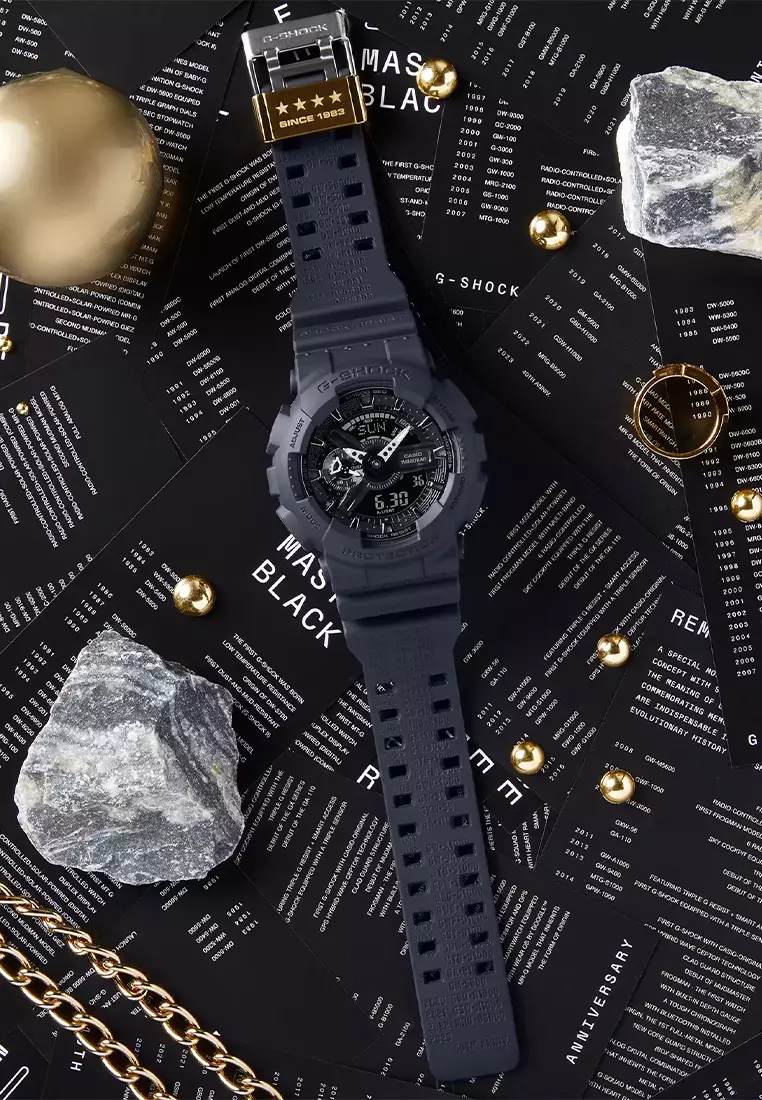 G-SHOCK 40th Anniversary REMASTER BLACK - Jam Tangan Analog Digital Pria - GA-114RE-1A