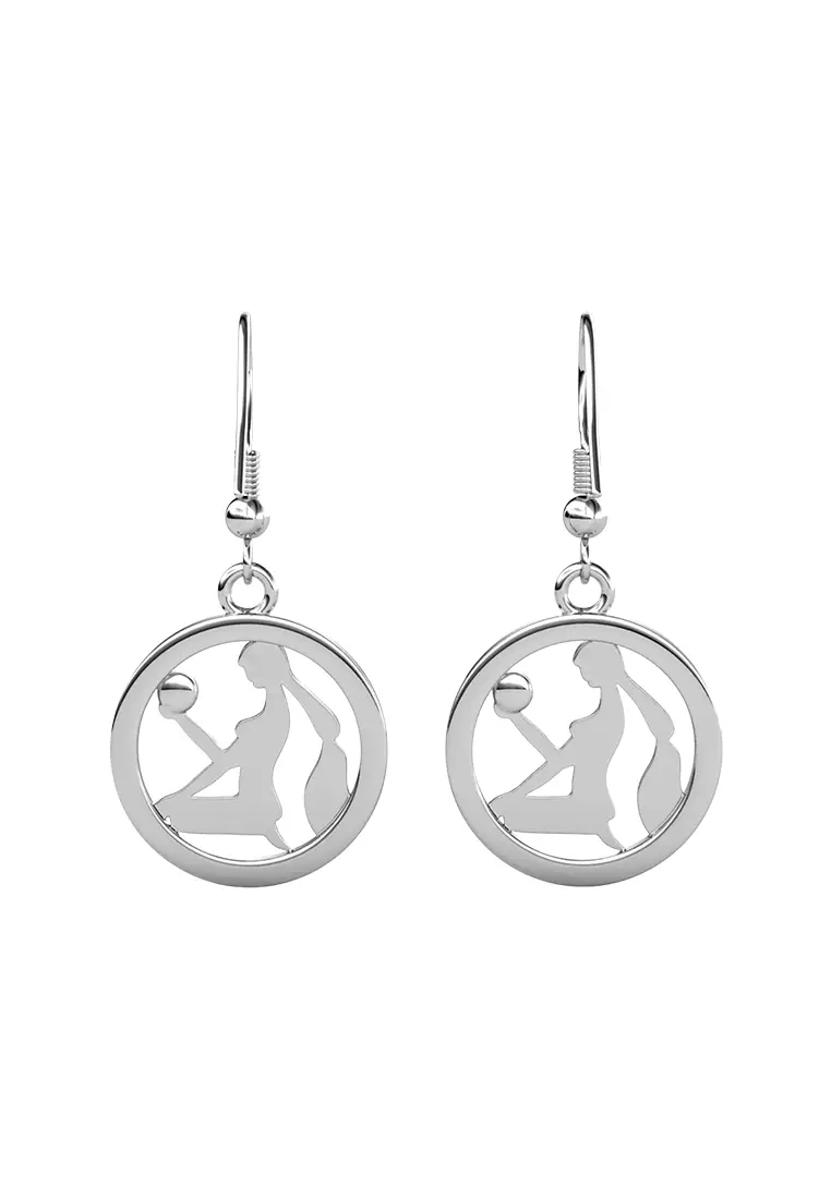 Horoscope Circlet Hook Earring VIRGO WG  - Anting Crystal Swarovski by Her Jewellery