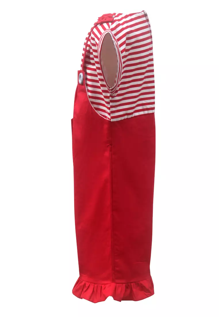 Two Mix Jumpsuit Anak Perempuan usia 1-8 tahun 4183 Merah