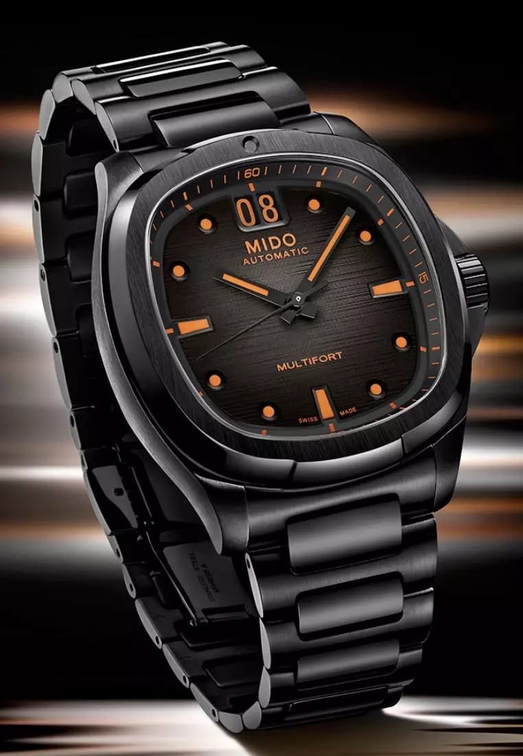 Buy Mido Mido Multifort TV Big Date Grey Dial Black Stainless