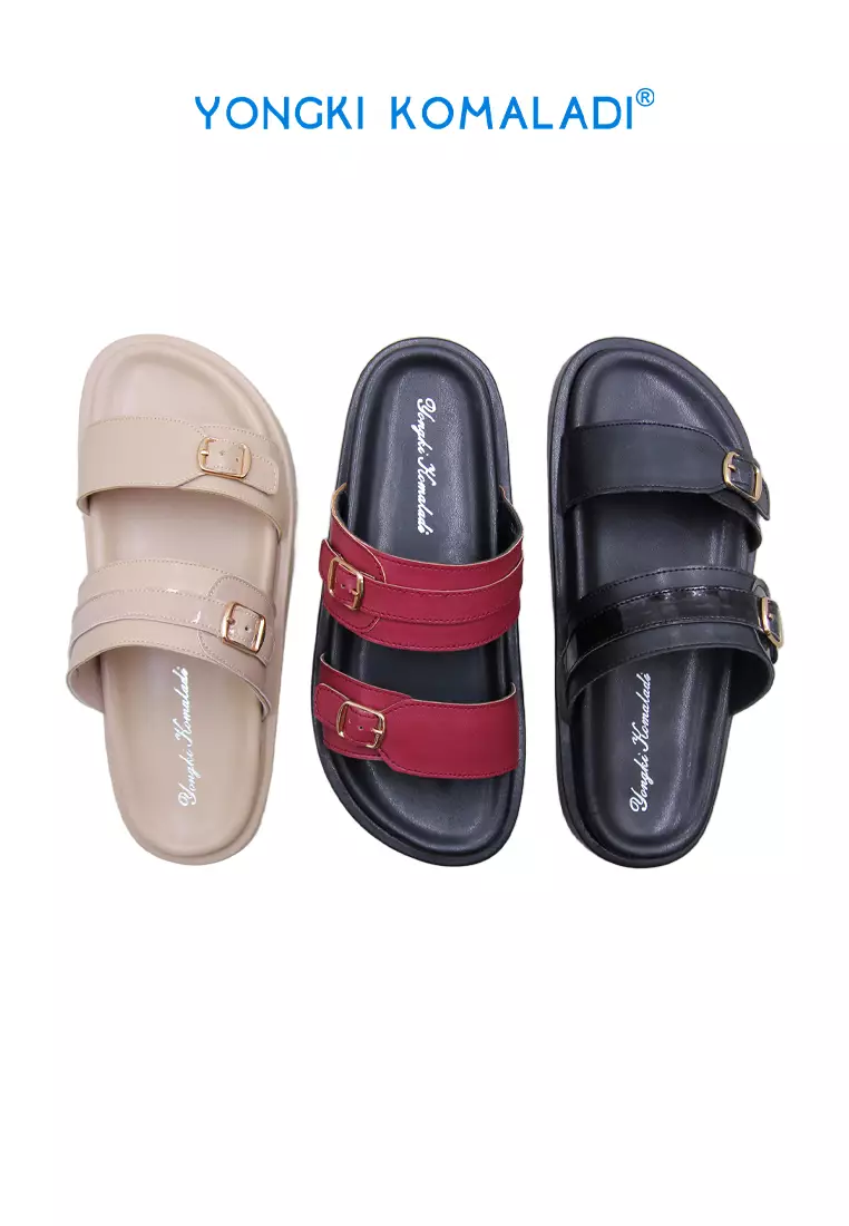 YONGKI KOMALADI SANDAL WANITA OL-KVN4691-24 MAROON