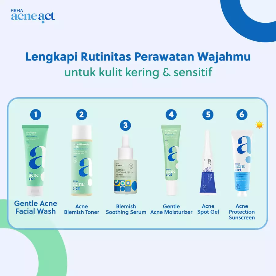 ERHA Acneact Low Ph Gentle Facial Wash 100g - Sabun Wajah Jerawat Kulit Sensitif  Ph Balance Low ph