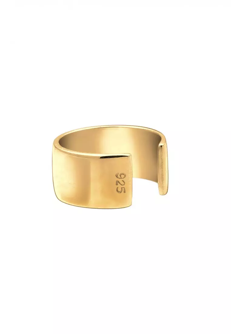 Anting Perhiasan Perak 925 Wanita Ear Cuff Single Gold Plated