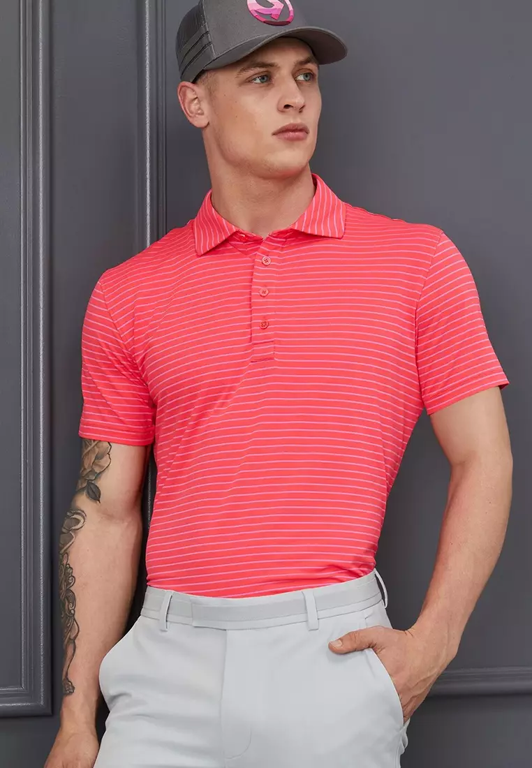Buy G/FORE Men's Perforated Multi Stripe Tech Jersey Rib Collar Slim ...