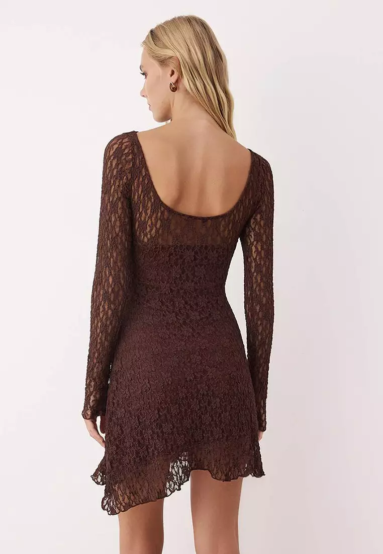 Scoop Back Lace Mini Dress