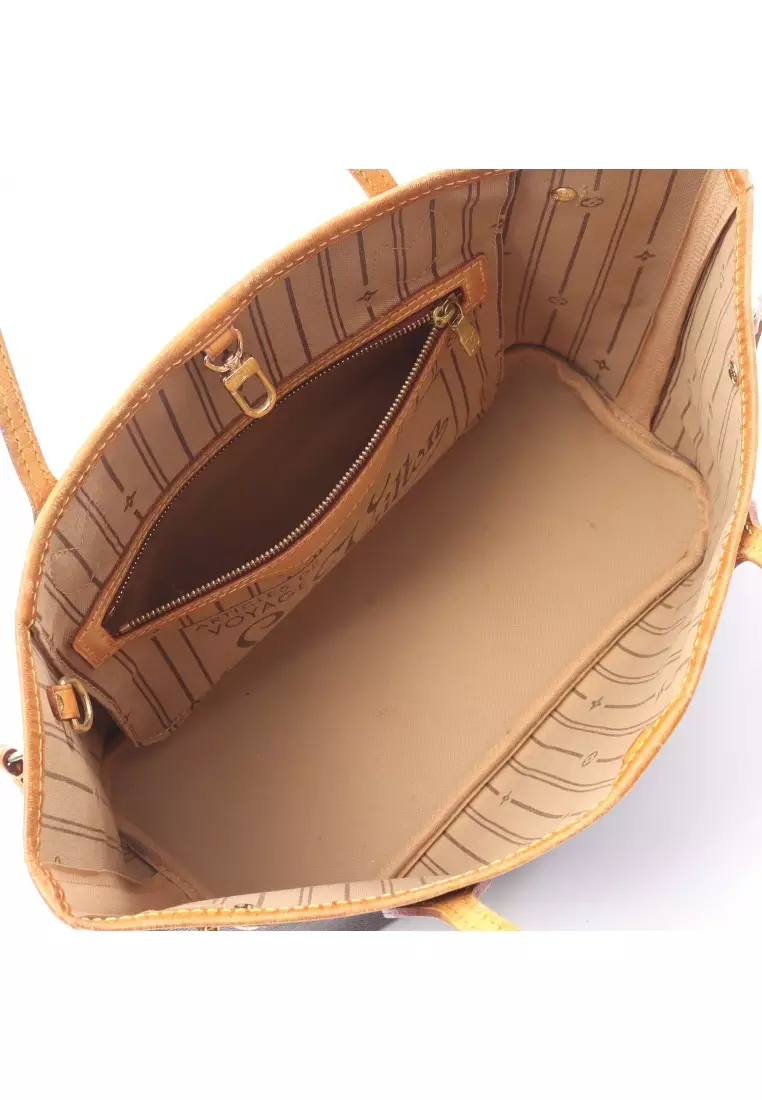 Pre-Loved Louis Vuitton Neverfull PM monogram Handbag tote bag PVC leather Brown