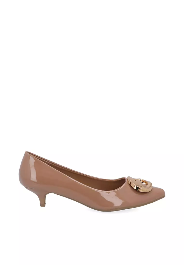 Discount on Carlo Rino  shoes - SKU: Medium Brown Odette Kitten Heel Pumps