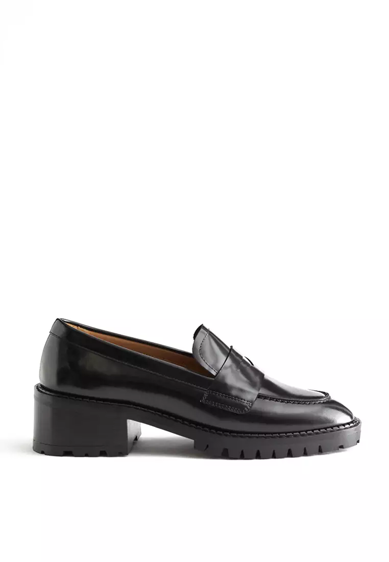 Heeled penny loafers deals