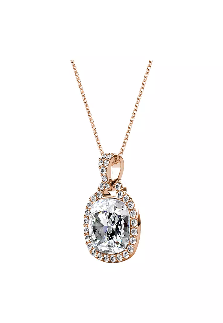 Madison Pendant White RG - Kalung Crystal Swarovski by Her Jewellery