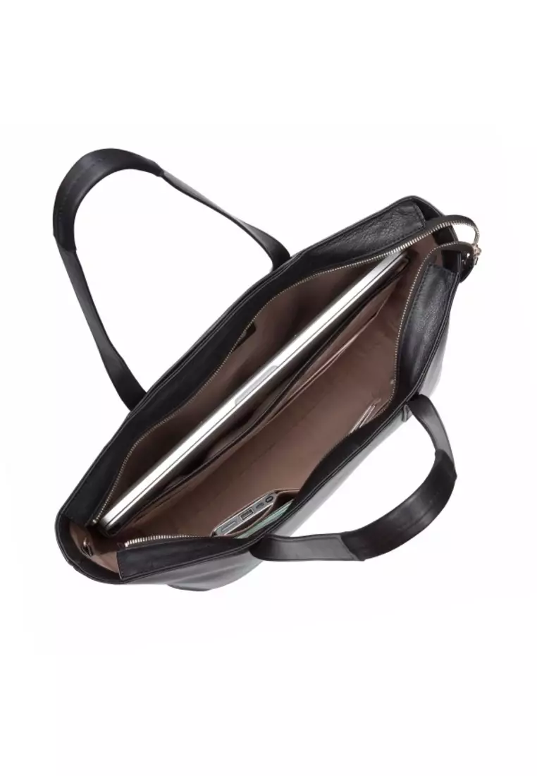 Buy knomo Maddox 15" Leather TopZip Tote (Black) 2024 Online ZALORA
