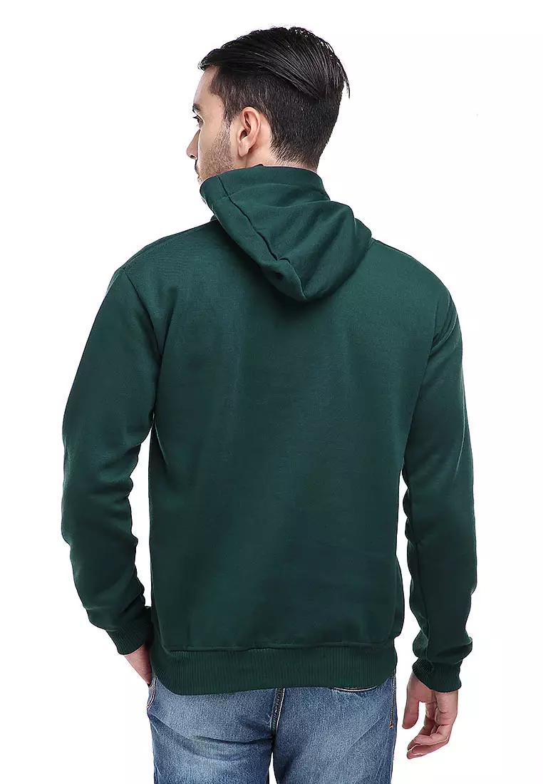Clover Jaket Hoodie Sweater Pria Chess Centre Casual Jacket Material Fleece ORIGINAL - Green
