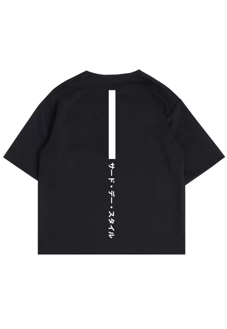 MTV41 Kaos Oversize Gambar Belakang Scubalux "katakana thdy up" hitam