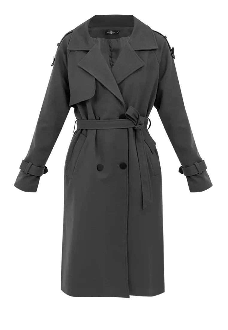Double Breasted Belted Trench Coat