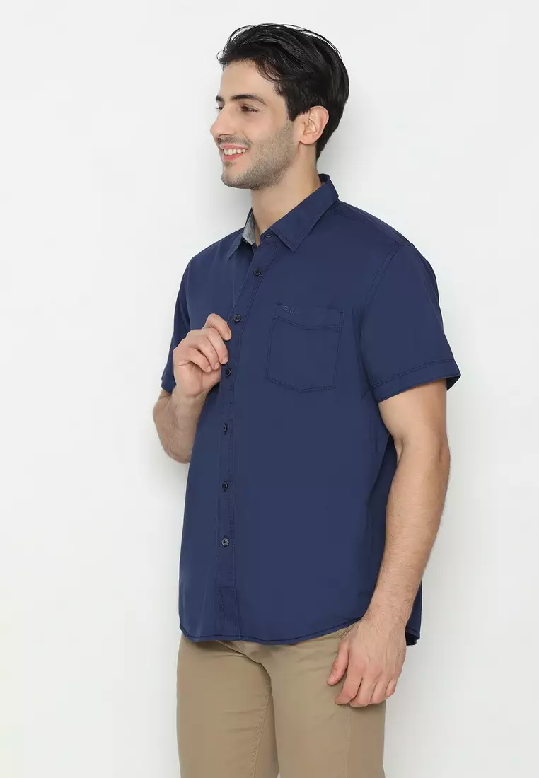 POLICE Kemeja Polos Cotton Regular Fit Pria