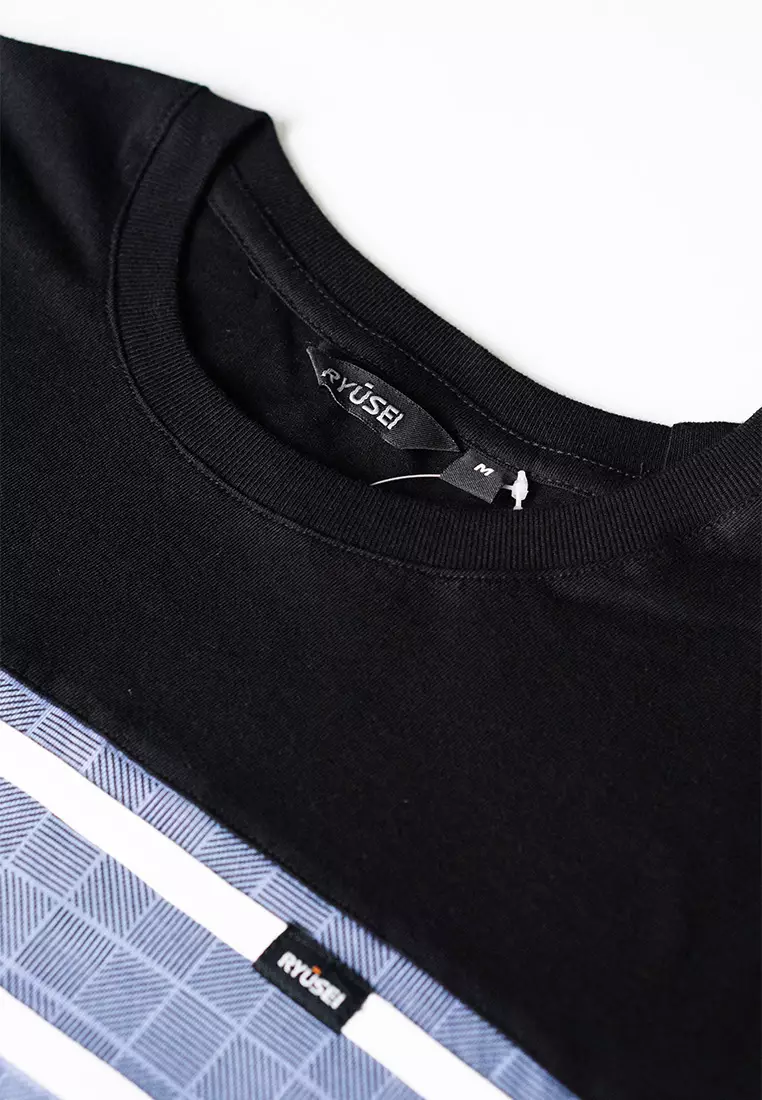 Ryusei Kaos Pria Yasunori Combo Black