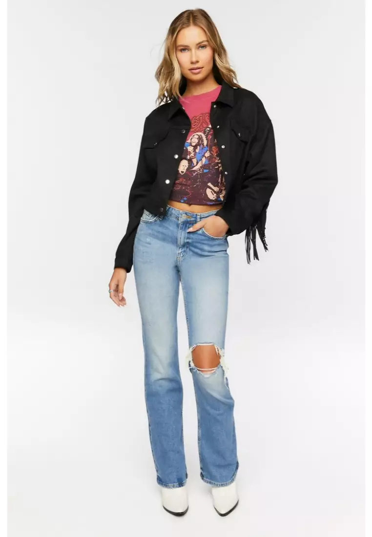 Forever 21 suede fringe jacket shop