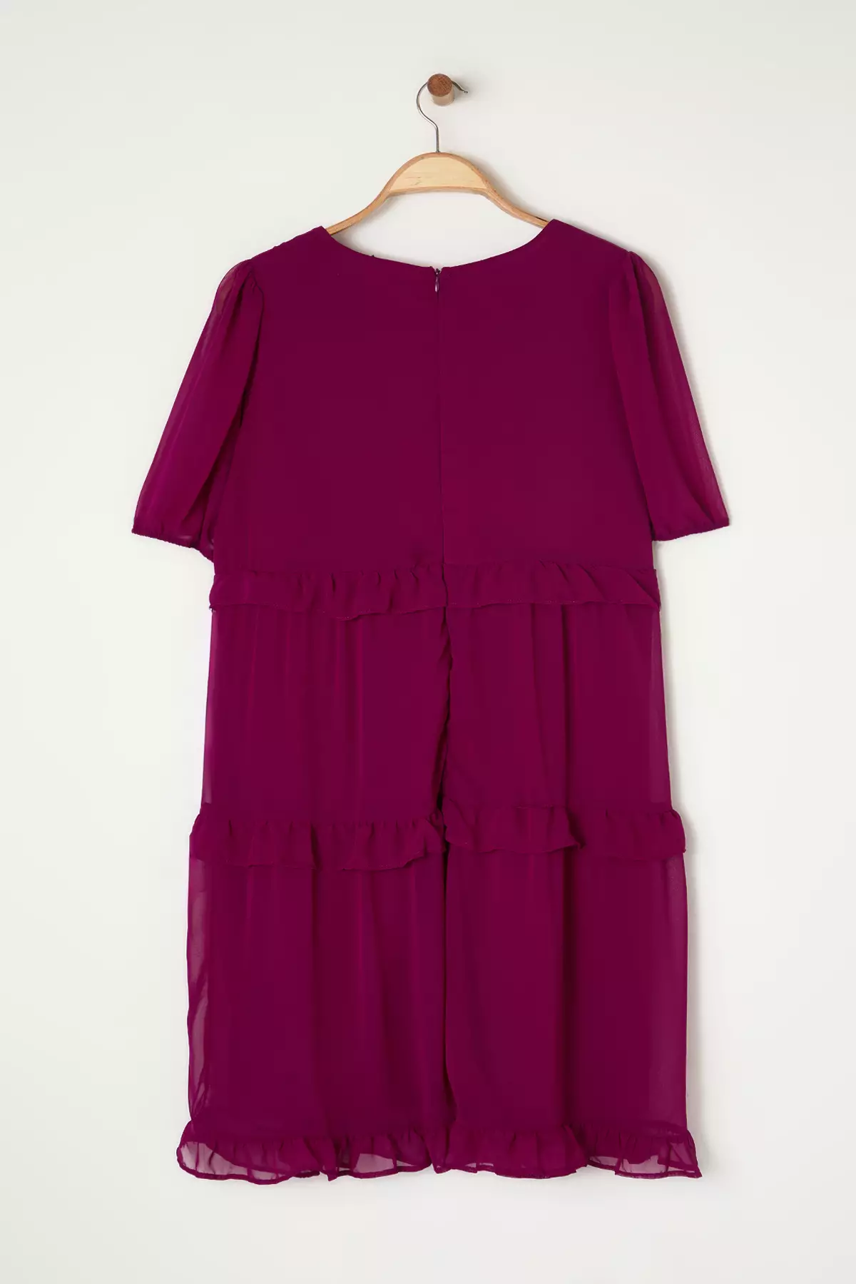 Plus Size Tulle Puff Sleeves Midi Dress