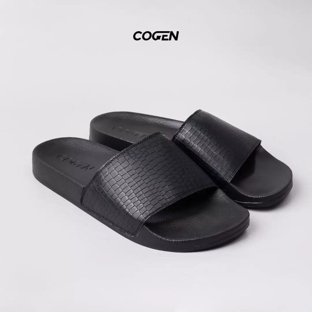 Cogen Sandal Pria Sendal Slop Croco Series Original Hitam