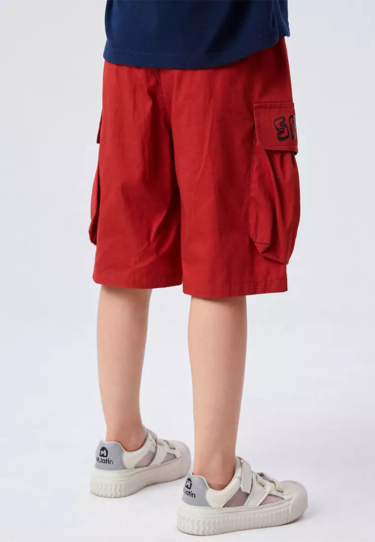 Graphic Printed Cargo Shorts With Double Pockets