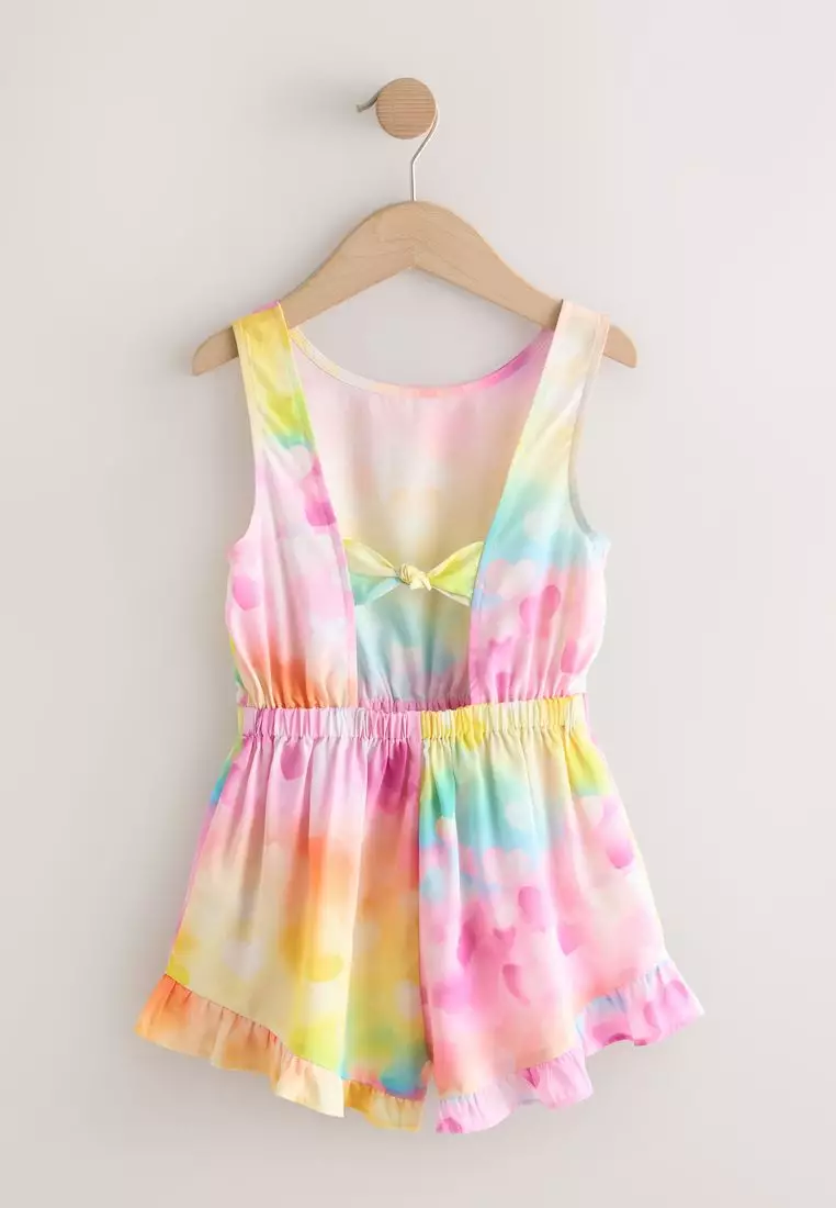 Open Back Ruffle Hem Playsuit