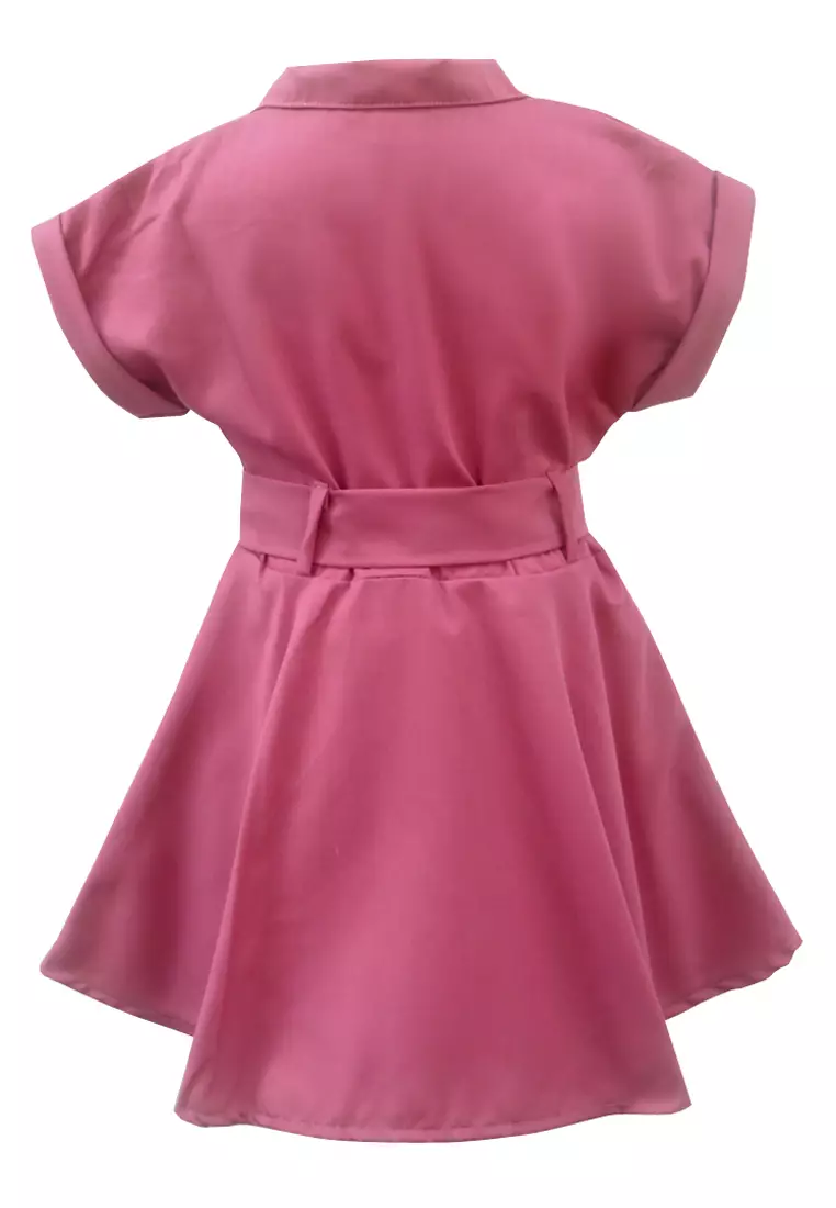 Two Mix Dress Anak Perempuan Kasual Bonus Bandana Bahan Kain Katun Usia 1-8 Tahun 4140