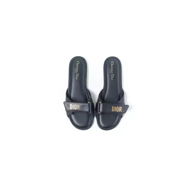 Sandal CHRISTIAN DIOR DIORIVERA DIORACT BLACK SLIDE 100% ORIGINAL