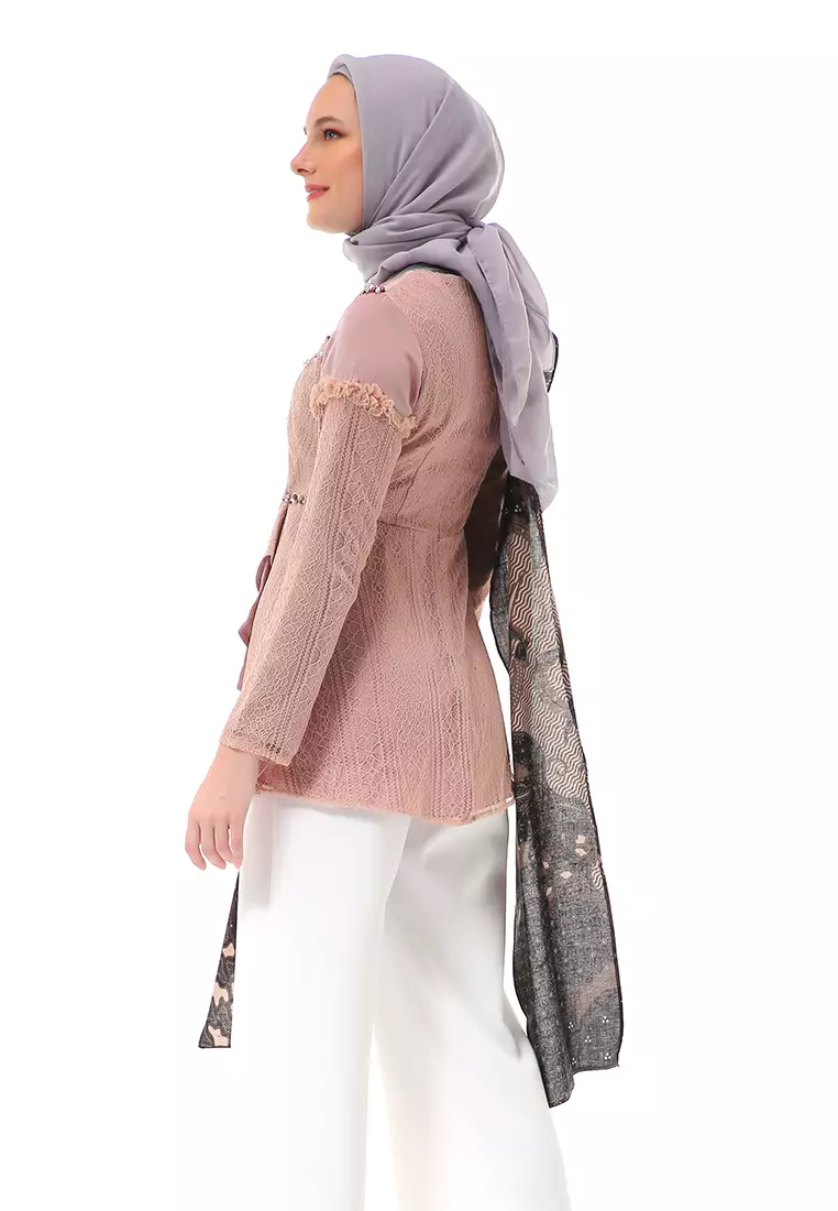 Arawinda Blouse Muslimah No Ballon Long Sleeve Premium High Quality - Brownie