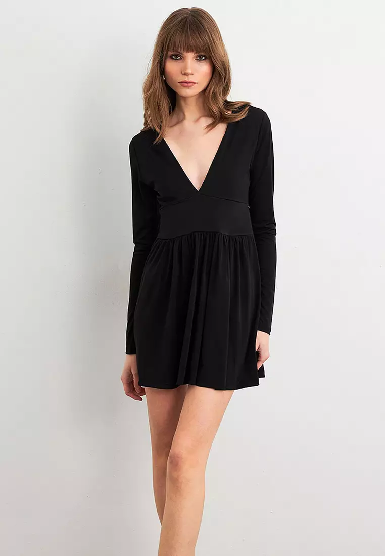 V Neck Mini Dress