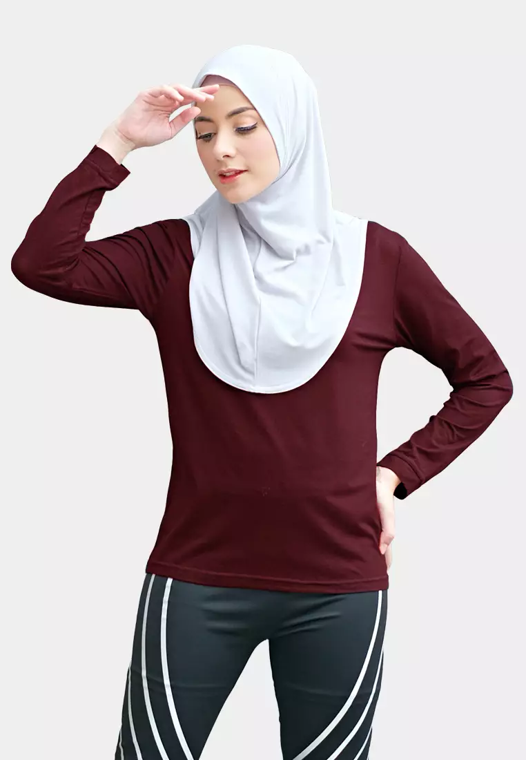 Zelena - Oshea Base Layer Sporty | Kaos Olahraga Wanita - Maroon - L 