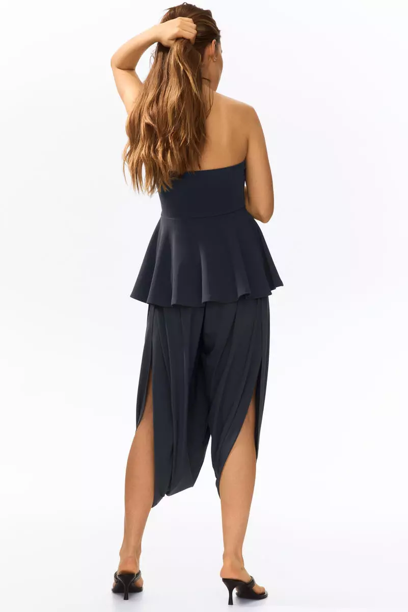 Wrap-detail balloon trousers