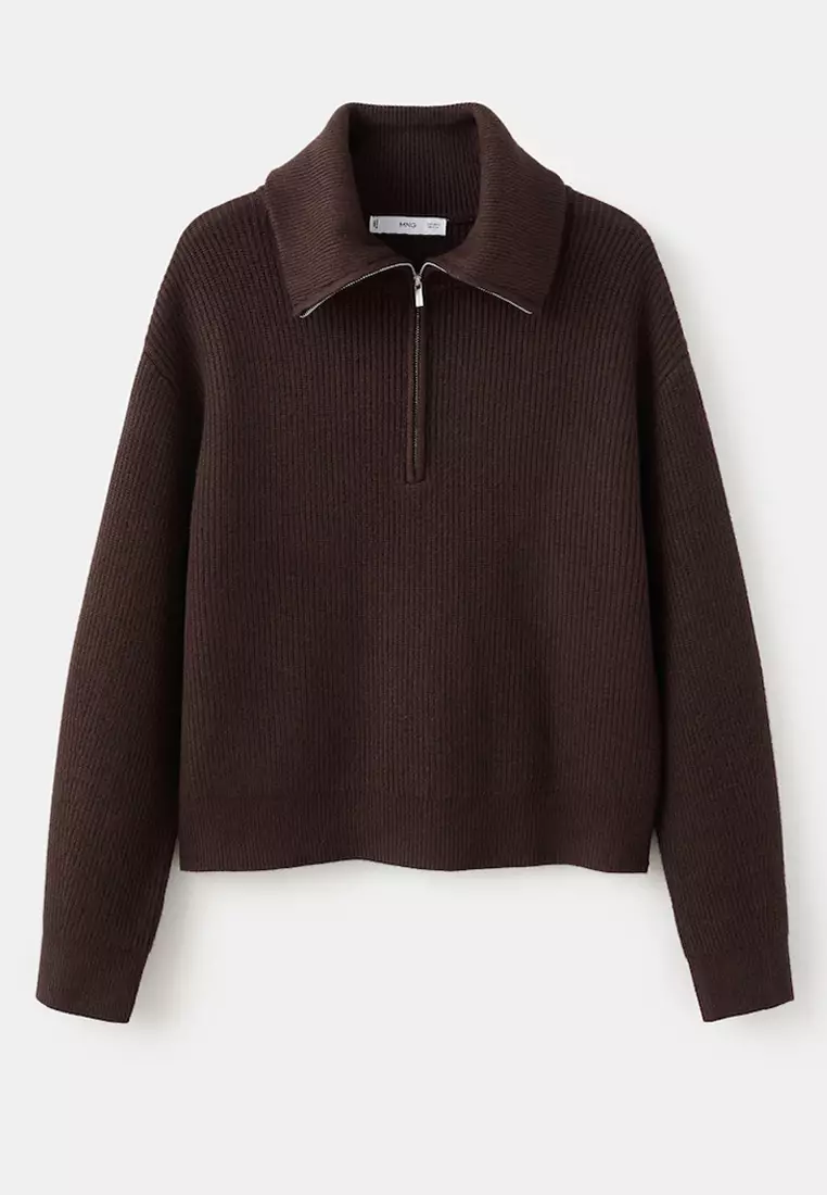 Sweater With Contrasting Zip Collar